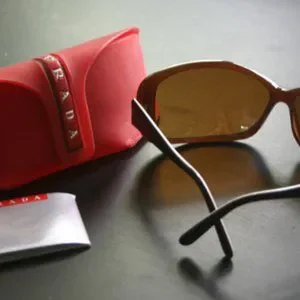 Prada SPR04f Brown and Gold Sunglasses Prada | Accessories | Prada Spr 4f Sunglasses Authentic Made  main image 4